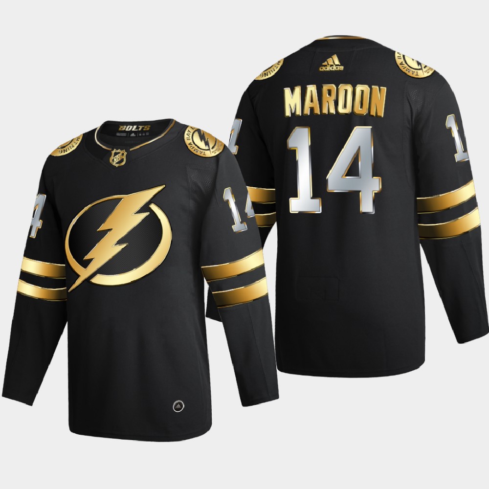 Tampa Bay Lightning #14 Patrick Maroon Men Adidas Black Golden Edition Limited Stitched NHL Jersey